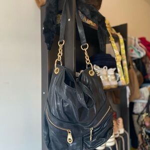 Black Leather Michael Kors Shoulder Bag